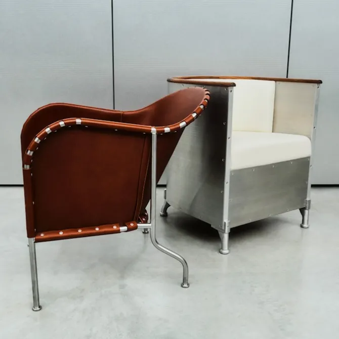 Aluminium lenestol Matt Brushed Aluminum