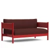 Arbour Club sofa Wine Red Lacquer Beech
