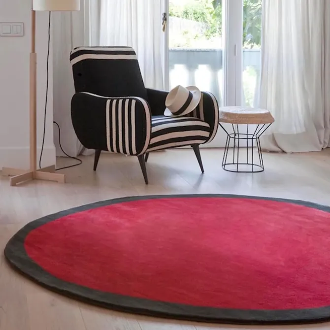 Aros Round Rug Red