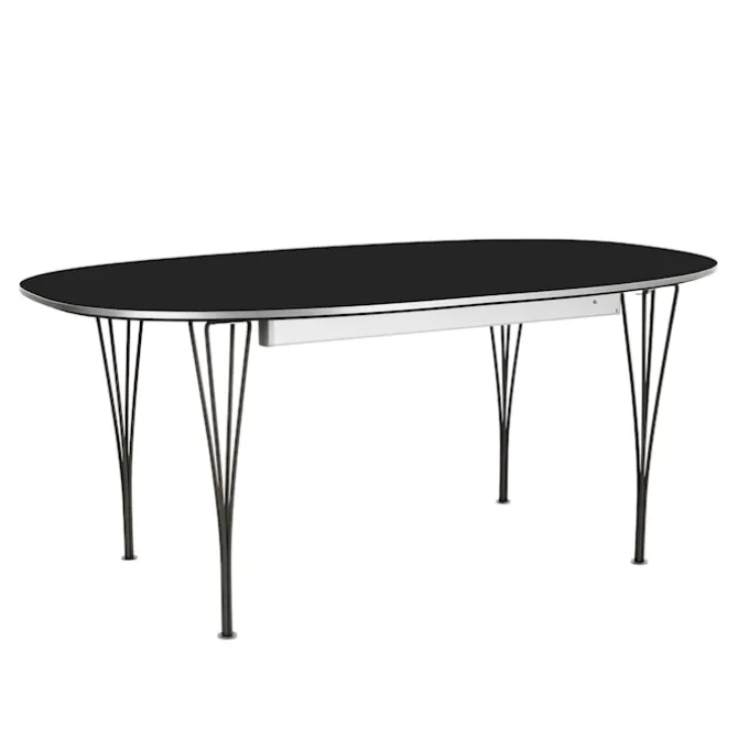 B619 Superellipse uttrekkbart spisebord 180–300 x 120 cm Black