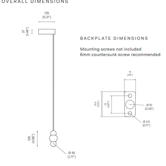 Ball Light Wall Bracket Flex Small