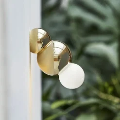 Ball Light Wall Small Mounted Polished Brass