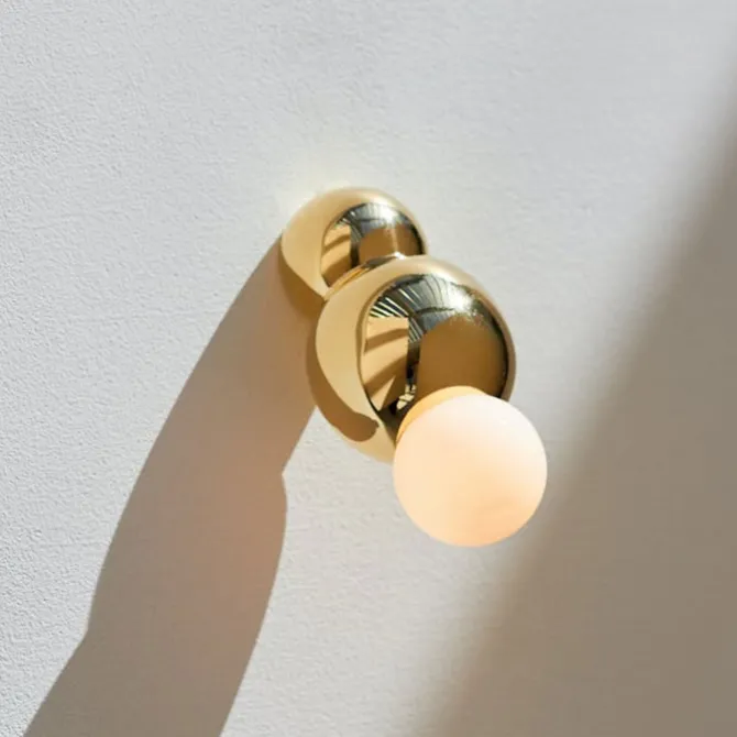 Ball Light Wall Small Mounted Polished Brass