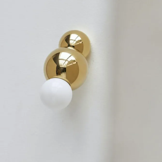 Ball Light Wall Small Mounted Polished Brass