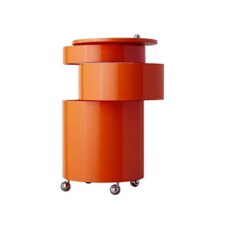 Barboy High Gloss Side Table & Mobile Storage Unit