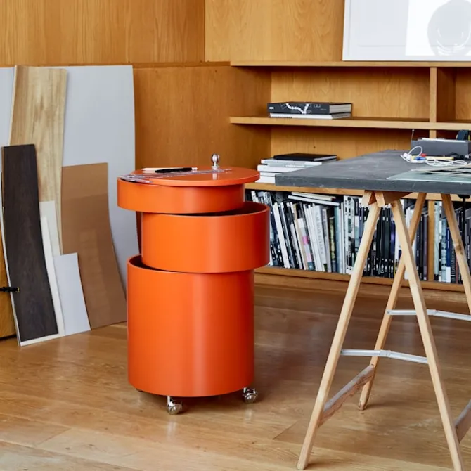 Barboy High Gloss Side Table & Mobile Storage Unit