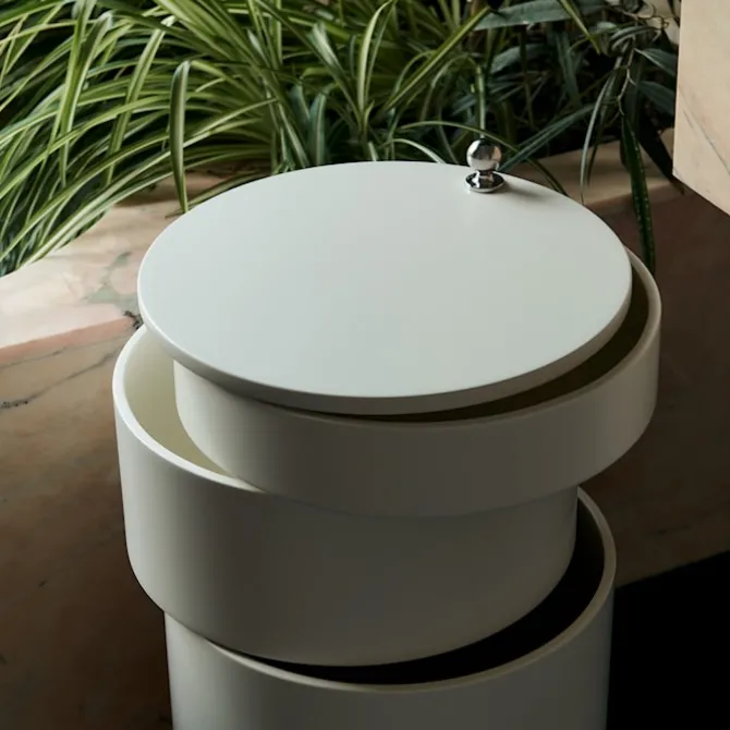 Barboy High Gloss Side Table & Mobile Storage Unit