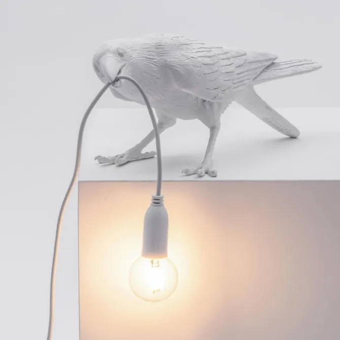 Bird Lamp Playing - Hvit