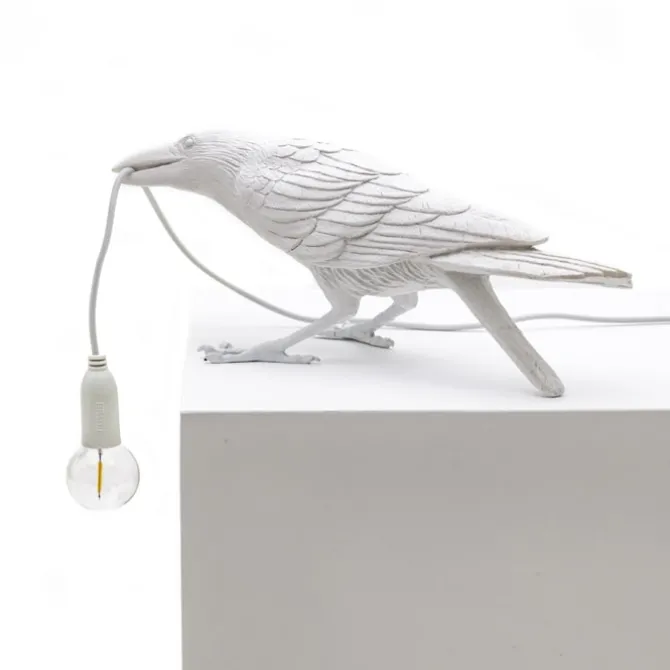 Bird Lamp Playing - Hvit