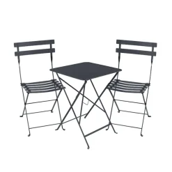 Bistro spisebord 57cm og 2 metallstoler