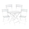 Bistro spisegruppe bord 77cm & 4 metall stoler