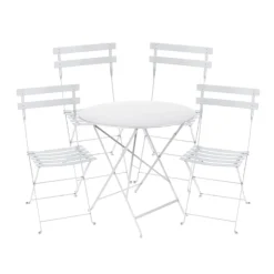 Bistro spisegruppe bord 77cm & 4 metall stoler