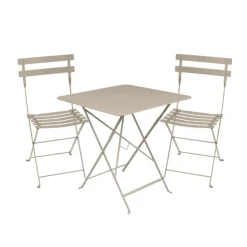 Bistro spisegruppe bord 71cm & 2 metall stoler