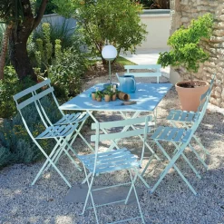 Bistro spisegruppe bord 71cm & 2 metall stoler