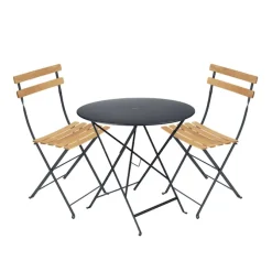 Bistro spisegruppe bord 77cm & 2 tre stoler