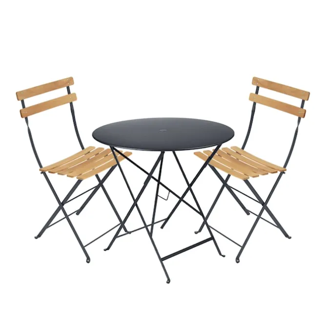 Bistro spisegruppe bord 77cm & 2 tre stoler