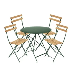 Bistro spisegruppe bord 77cm & 4 tre stoler
