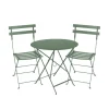 Bistro spisegruppe bord 77cm & 2 metall stoler
