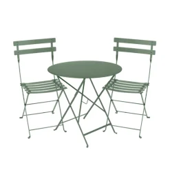 Bistro spisegruppe bord 77cm & 2 metall stoler
