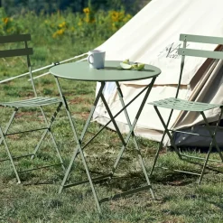 Bistro spisegruppe Ø60cm & 2 metall stoler