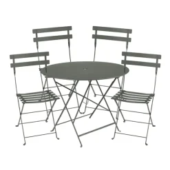 Bistro spisegruppe Ø96cm & 4 metall stoler