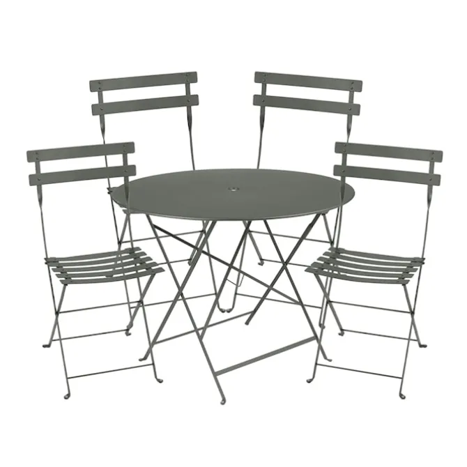 Bistro spisegruppe Ø96cm & 4 metall stoler