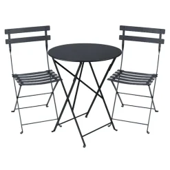 Bistro spisestuesett rundt bord Ø57cm & 2 metallstoler
