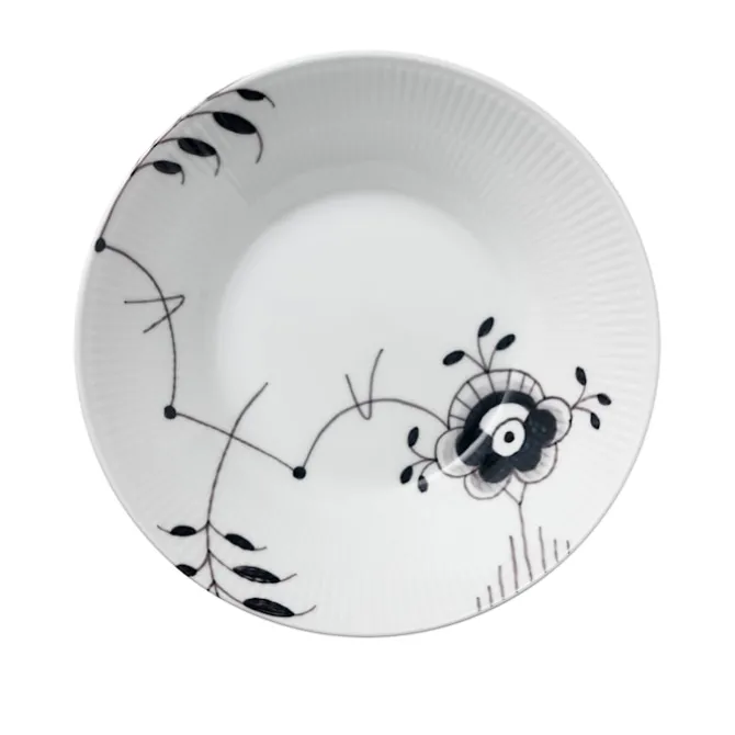 Black Fluted Mega Dyp Tallerken 24 cm Dekor Nr. 6