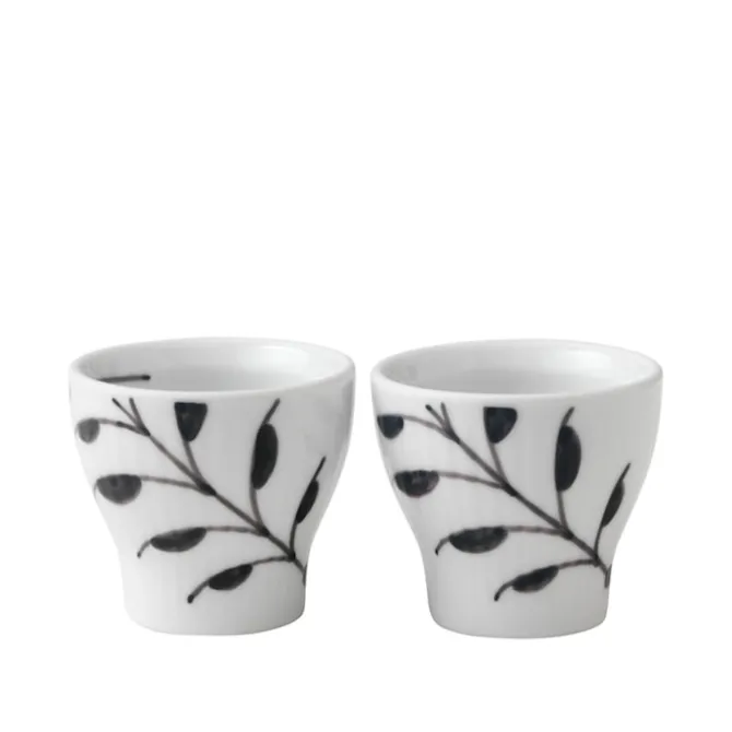 Black Fluted Mega Eggeglass 5 cm 2 stk