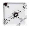 Black Fluted Mega Kvadratisk Tallerken 20 x 20 cm