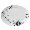 Black Fluted Mega Ovalt Tallerken 28 cm