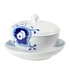 Blue Fluted Mega Bolle Med Lokk & Skål 38 cl