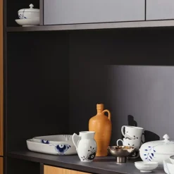 Blue Fluted Mega Bolle Med Lokk & Skål 38 cl