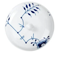 Blue Fluted Mega Bolle Med Lokk 130 cl
