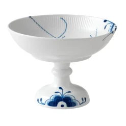 Blue Fluted Mega Bolle På Fot 80 cl / 15 cm Høy