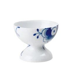 Blue Fluted Mega Bolle På Fot 8 cm