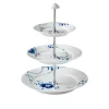 Blue Fluted Mega Fat 3 Etasjer 35 cm
