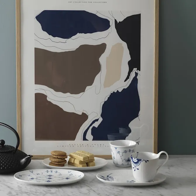 Blue Fluted Mega Kopp Med Høy Hank 33 cl