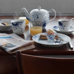Blue Fluted Mega Kopp Med Høy Hank & Skål 24 cl Dekor Nr. 2