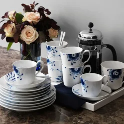 Blue Fluted Mega Krus 38 cl 2 stk