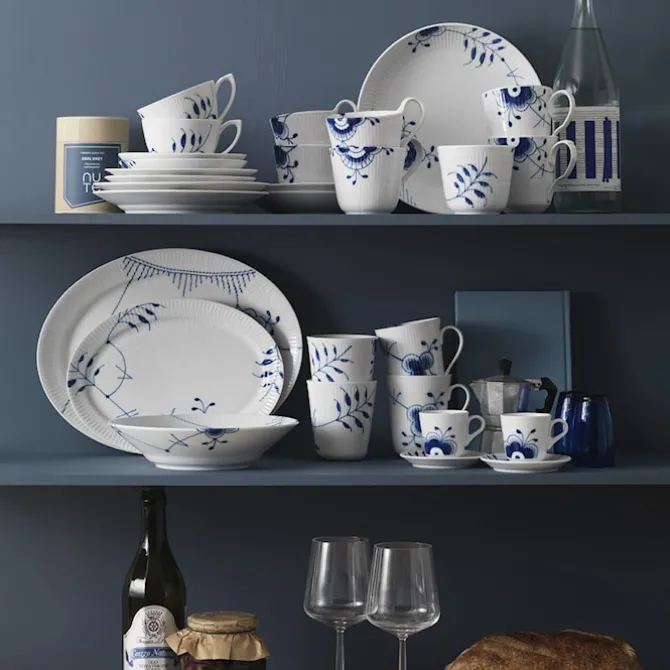 Blue Fluted Mega Krus 36 cl 2 stk