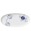 Blue Fluted Mega Ovalt Fat 37 cm
