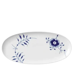 Blue Fluted Mega Ovalt Fat 37 cm
