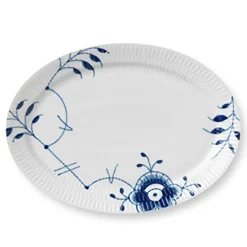 Blue Fluted Mega Ovalt Tallerken 28 cm Dekor Nr. 7