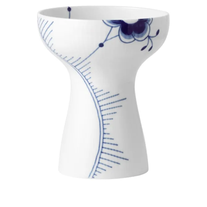 Blue Fluted Mega Åpen Vase 19 cm