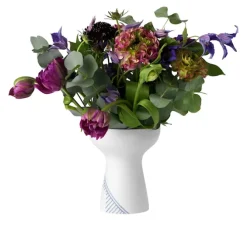 Blue Fluted Mega Åpen Vase 15 cm