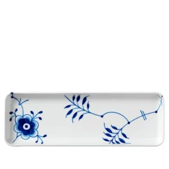 Blue Fluted Mega Rektangulært Fat 36 x 12,5 cm