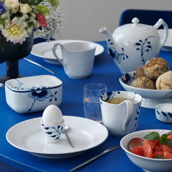 Blue Fluted Mega Smørskål Med Lokk 42 cl