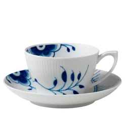 Blue Fluted Mega Tekopp & Skål 28 cl