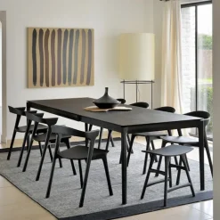 Bok Extendable Dining Table Black Oak